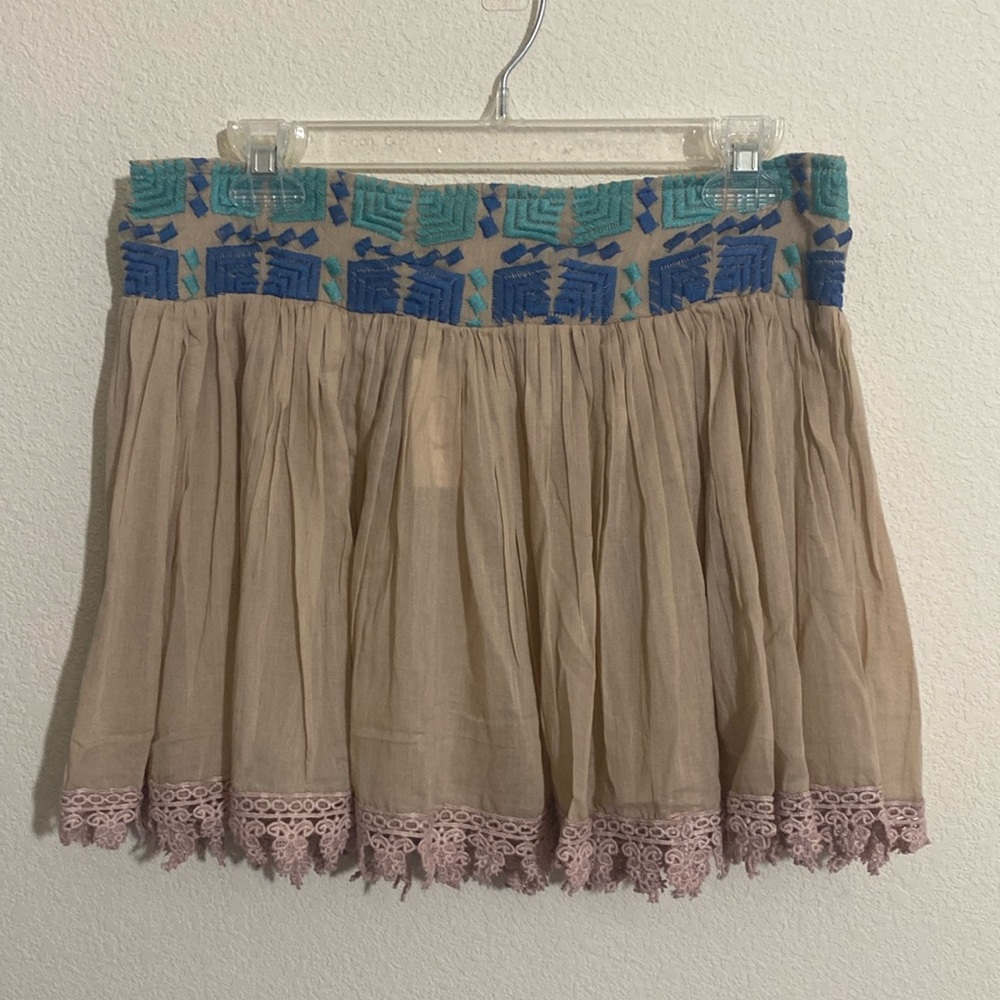 RAGA 100% Cotton Pleated Mini Skirt Women's Size L